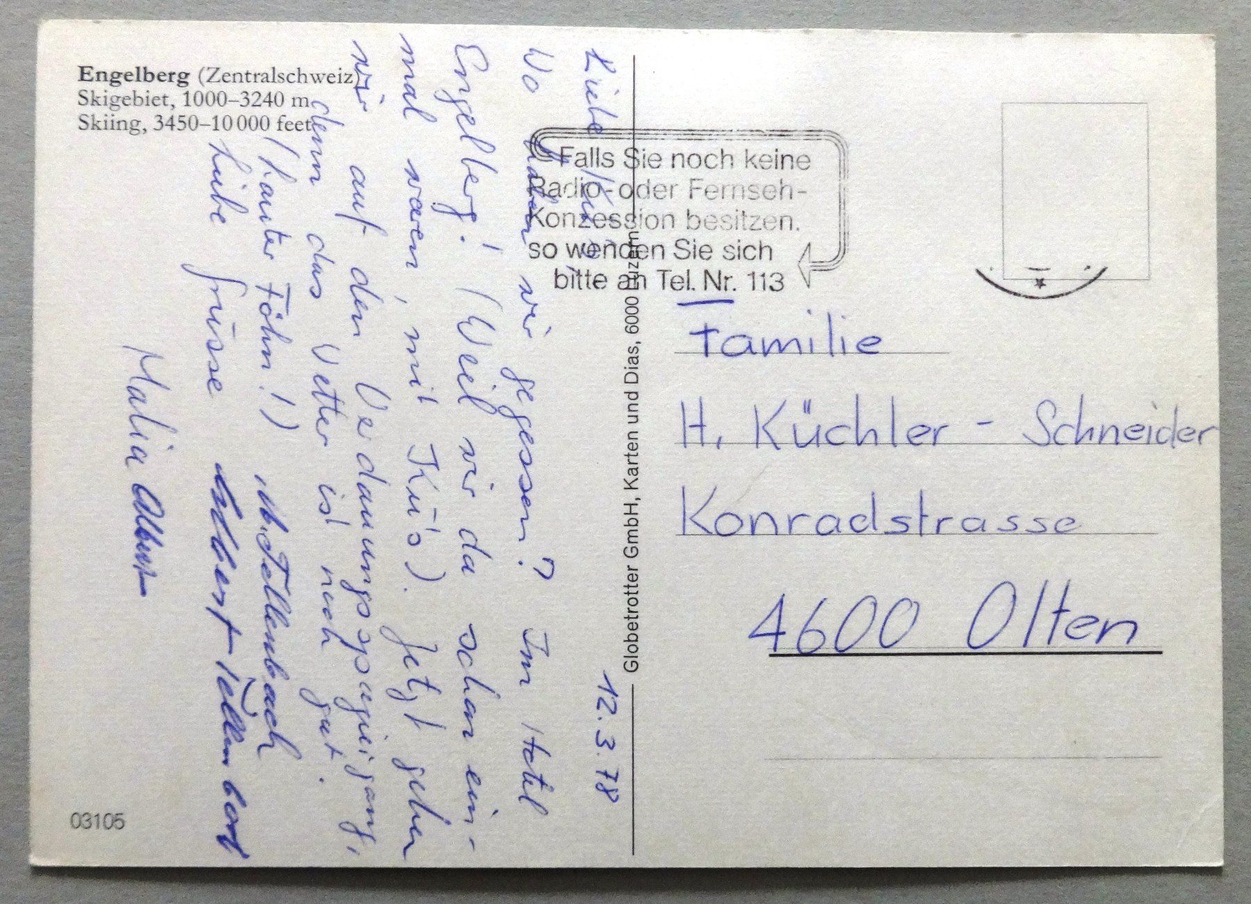 Cartoline postali: Engelberg (Zentralschweiz) – Difettoso da Fétigny venduto da Billy2miny 1