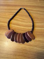 Kette Halskette Vintage Holzkette Schmuck