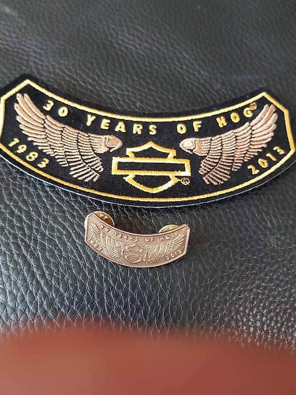 Plaketten & Abzeichen: Harley Davidson Patch mit PIN – Gebraucht aus Balsthal von Rucksackschweizer