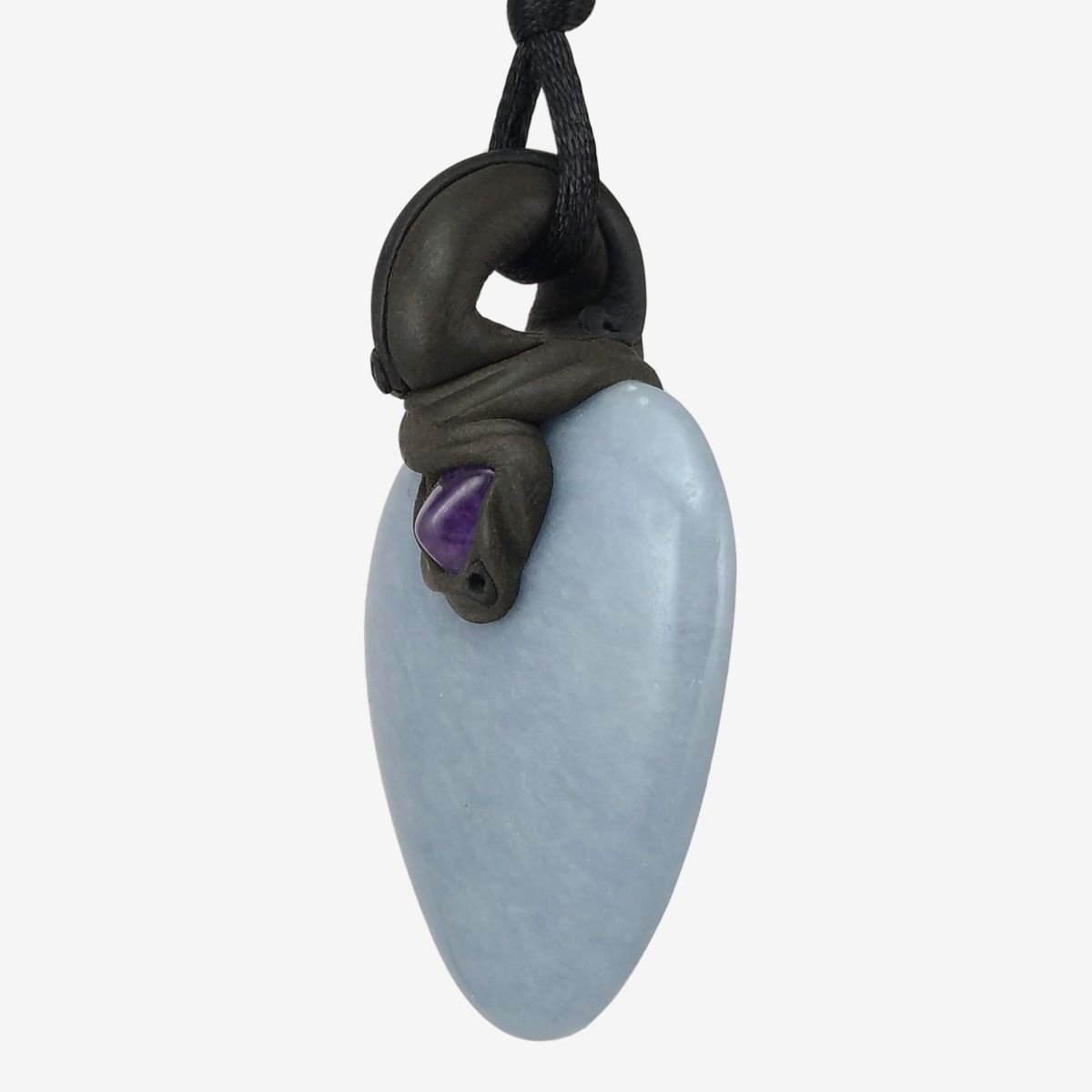 Minerali & Pietre curative: Angelit Steinanhänger mit Amethyst – Nuovo e nell'imballaggio originale da Meilen venduto da Kaleidoskopia 1