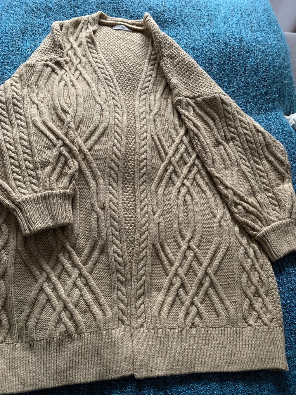Mango Maglioni & Felpe: Jacke mit Zopfmuster Beige GR L Marke Mango – Nuovo (secondo la descrizione) da Nussbaumen AG venduto da brigitebardot 2