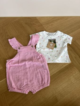 Sommer Set 2-Teiler Gr. 62 Rosafarben, T-Shirt, kurze Hose