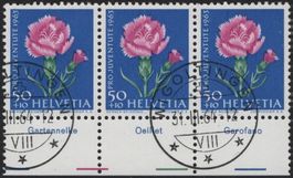 50 Rp. PJ 1963 Dreierstreifen mit TAB (dt, fr, + it.)
