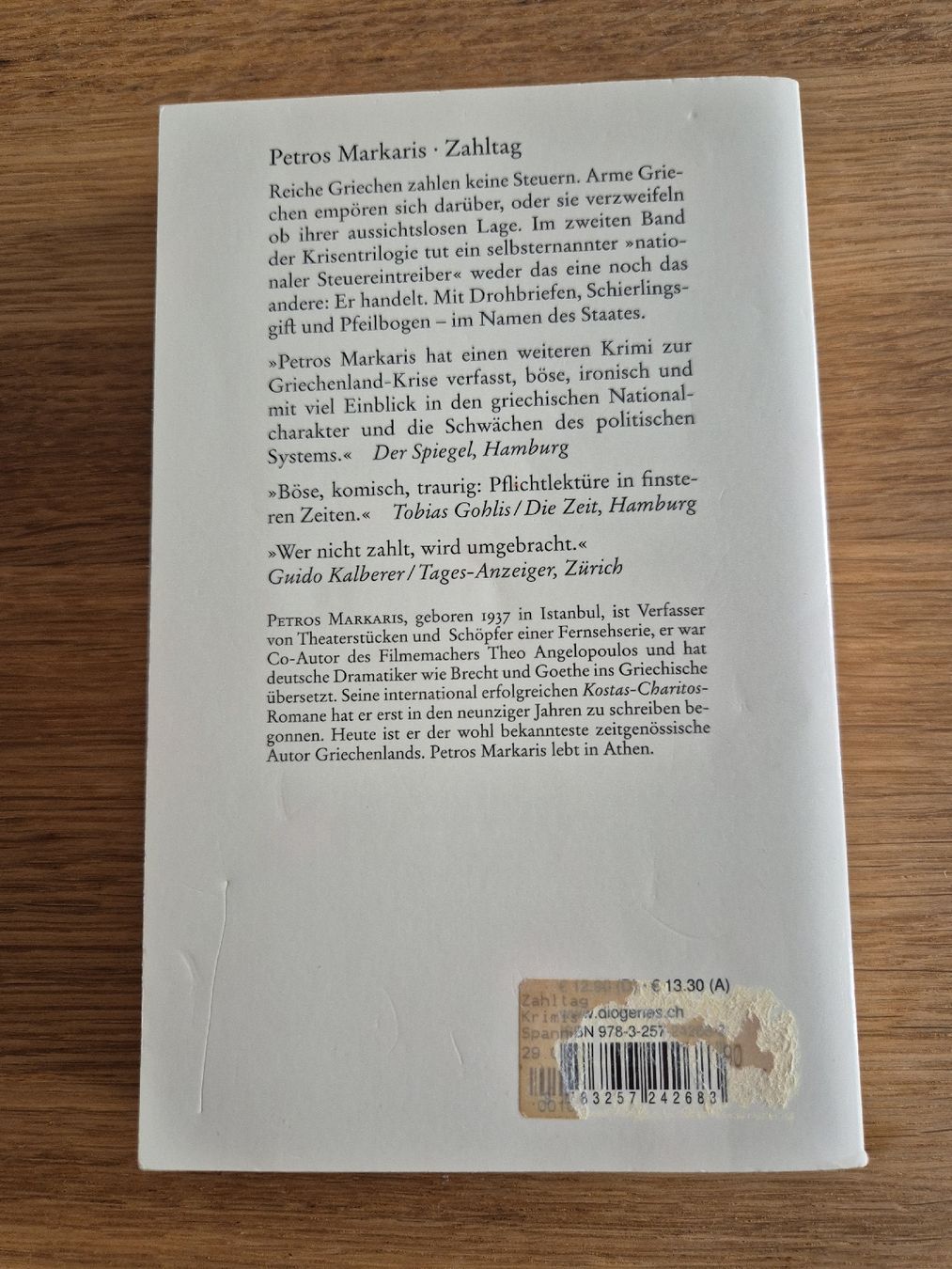 Libri: Petros Markaris - Zahltag – Usato da Bern venduto da miruslav 1