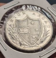 Kantonsmünze Silber 20 Batzen Aargau Vorzüglich
