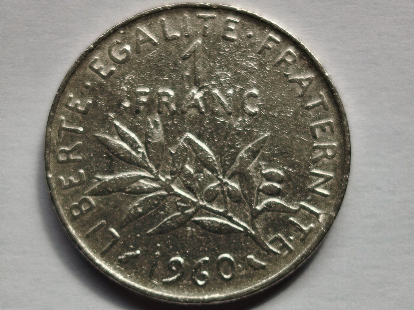 Alle Münzen: 1 FRANC SEMEUSE 1960, GRAND 0 – Gebraucht aus Wettingen von Colorup