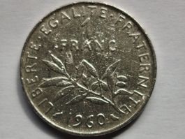 1 FRANC SEMEUSE 1960, GRAND 0