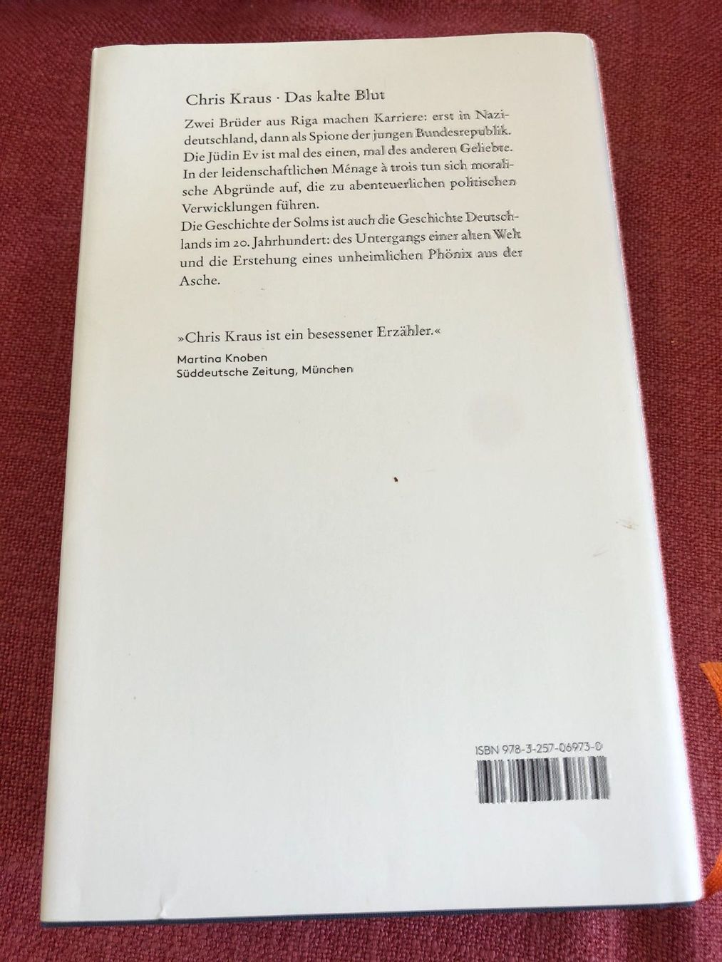 Libri: Chris Kraus: Das kalte Blut – Usato da Dietikon venduto da Buchantiqdietikon 1