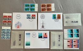 FDC Ersttagsbrief +Viererblöcke /Schweiz Europamarke 1992-94