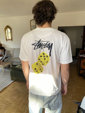 T-shirt Stussy motif dés blanc taille L bon état