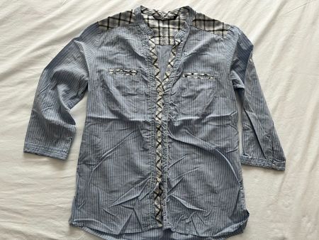 Damen Bluse "Zara" Farbe hellblau/weiss gestreift Grösse S/M