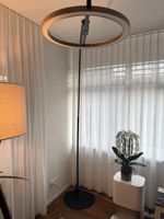 Bogenlampe LED schwarz mit Holzring inkl Fernbedienung