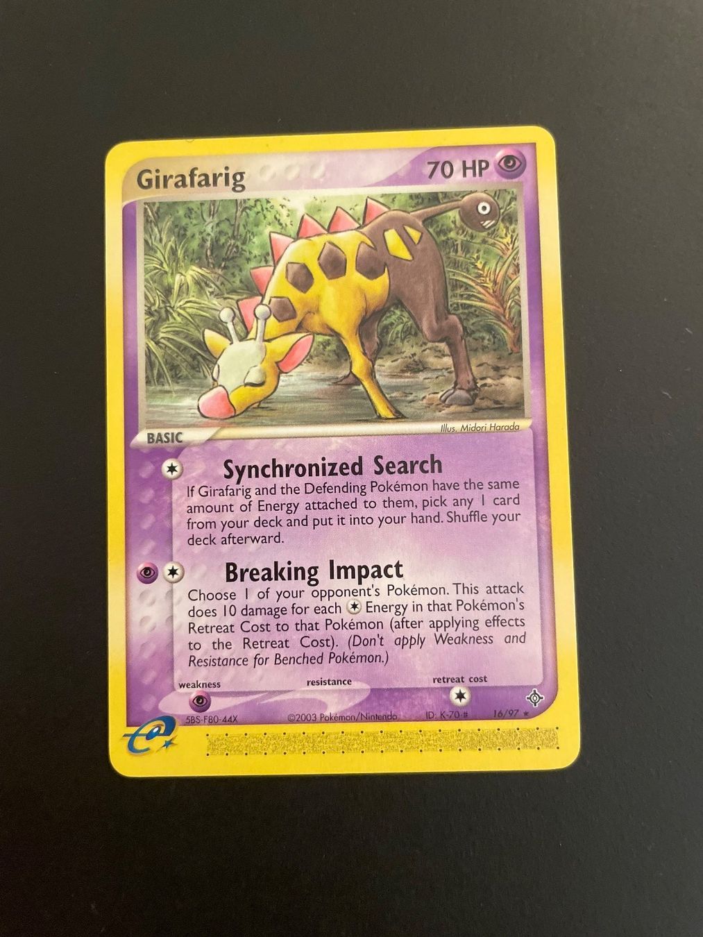 Pokémon Carte collezionabili: Girafarig Rare - ex Dragon 16/97 – Usato da Zürich venduto da pokemon_cards