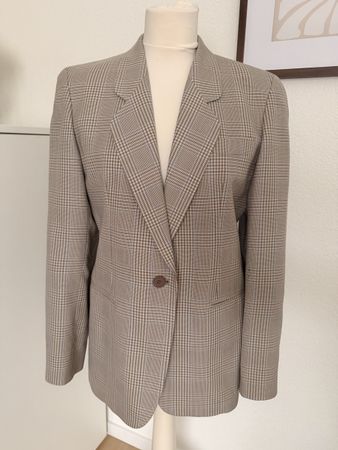 Damen Blazer kariert 100% Schurwolle Gr. M/L