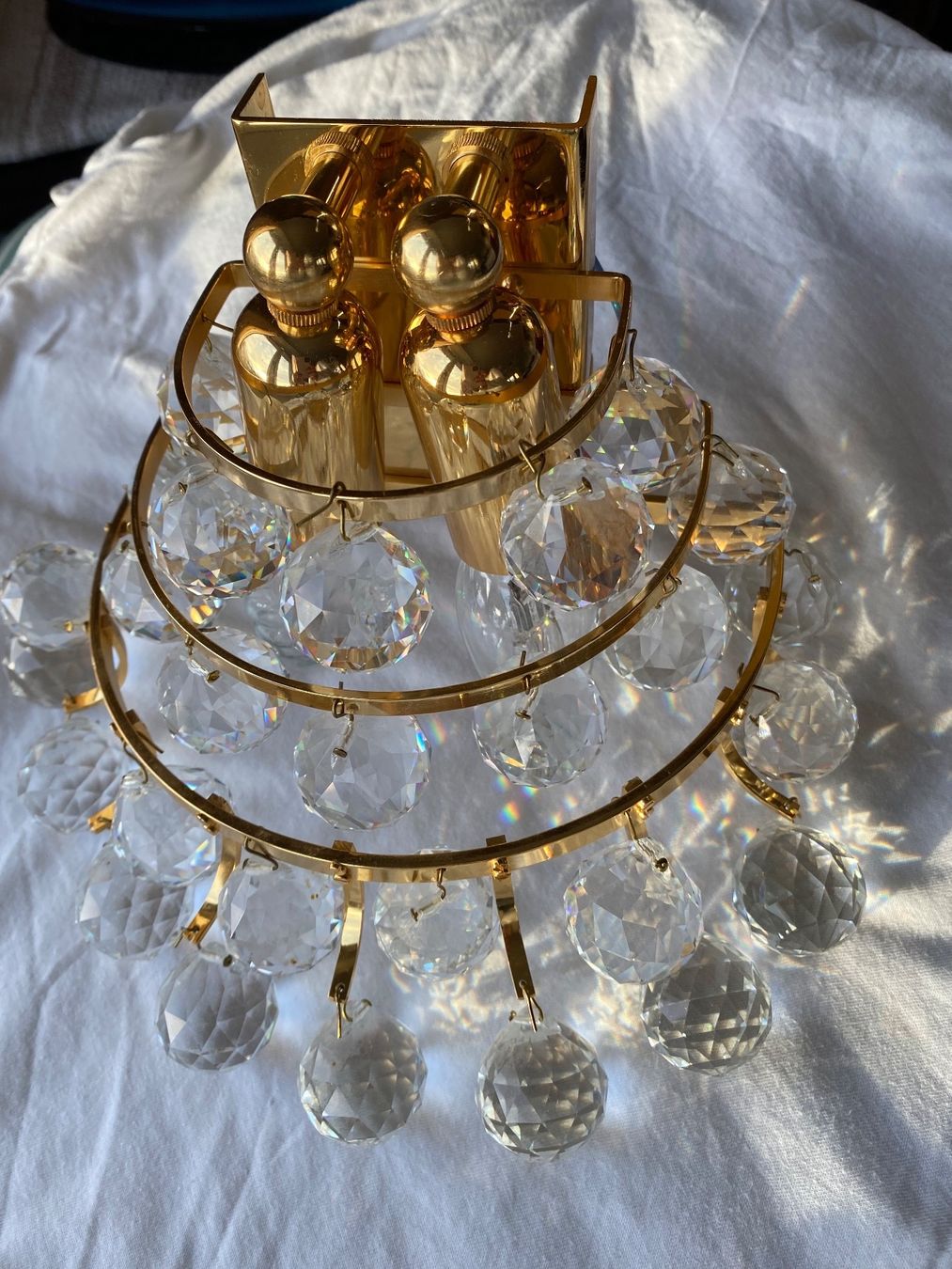 Lampen: Applique murale en cristal et laiton doré – Neu (gemäss Beschreibung) aus Savièse von DecoVal555 1