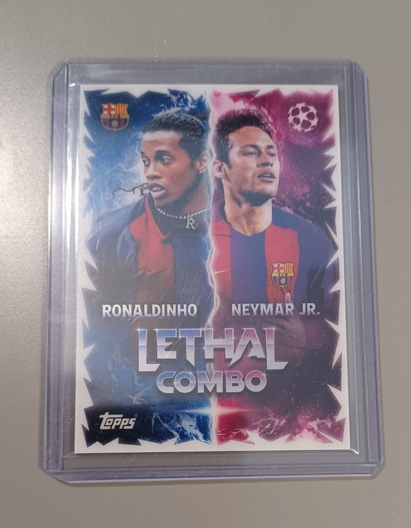 Topps Match Attax 2025-26 LETHAL COMBO Ronaldinho & Neymar (Neu (gemäss ...