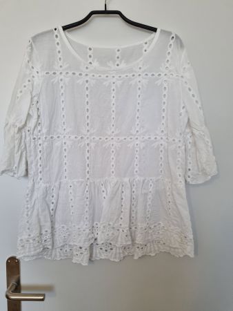 Bluse Baumwolle weiss Gr. M