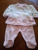 Tuta neonata 1/ 3 mesi in ciniglia rosa e bianca con orsetto