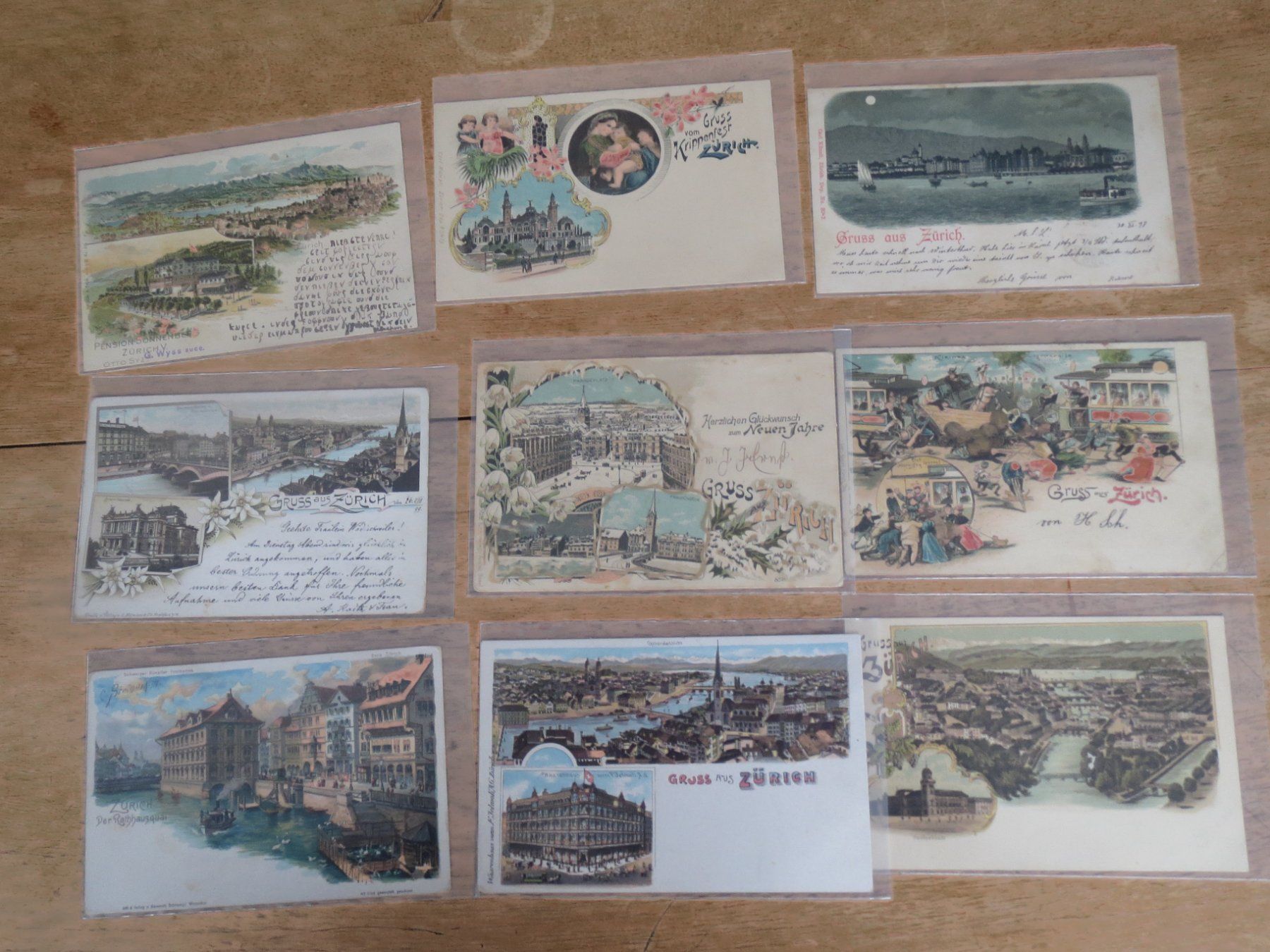 Ansichtskarten: Etwa 460 Litho Ansichtskarten der Stadt Zürich – Gebraucht aus Tagelswangen von Miski 1