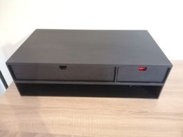 Aufbewahrungsbox schwarz mit Schubladen und Fach