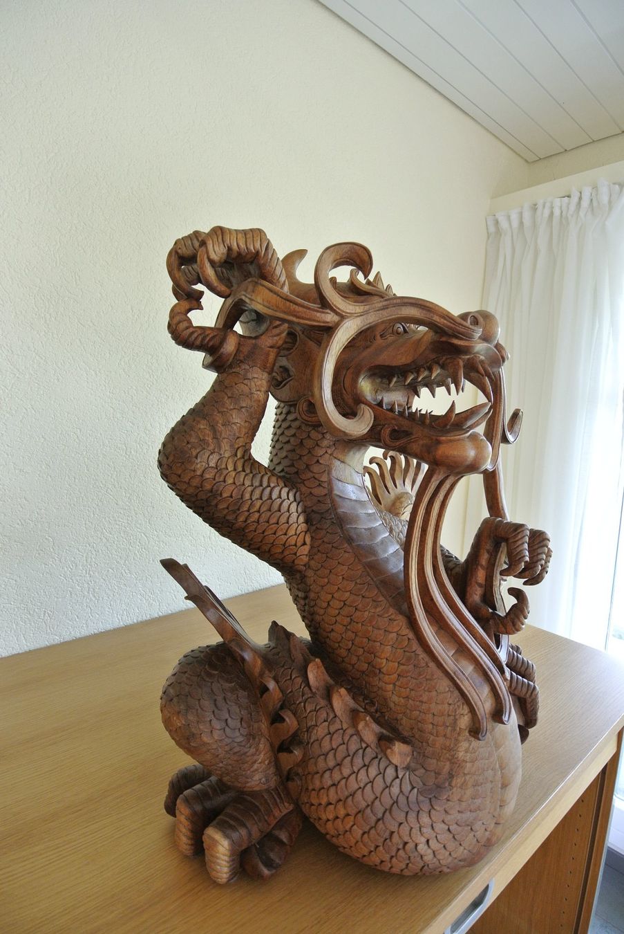Holzartikel: Drachen Skulptur Massiv Teak Holz – Neu (gemäss Beschreibung) aus Winterthur von owight 1