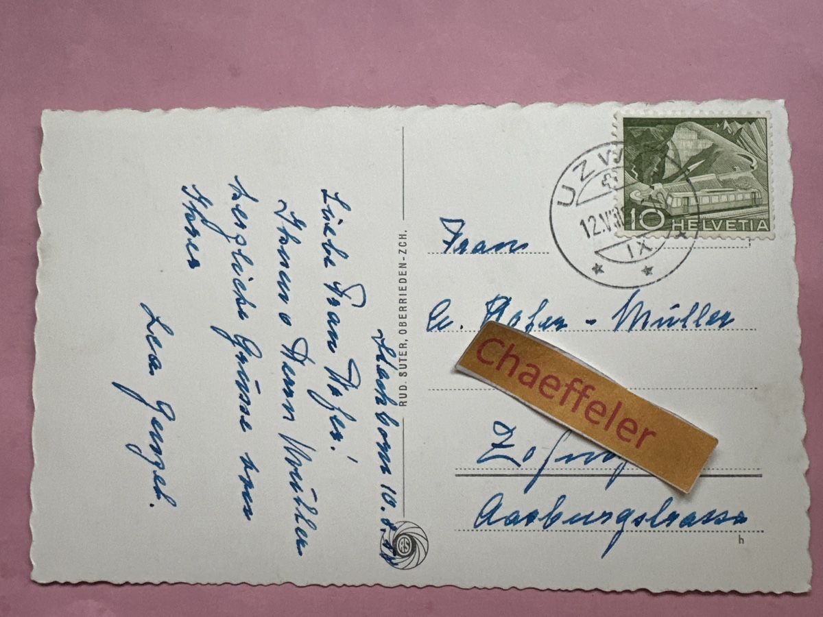 Cartoline postali: 1958  6926 Steckborn, Seeanlage – Usato da Zürich venduto da Chaeffeler 1