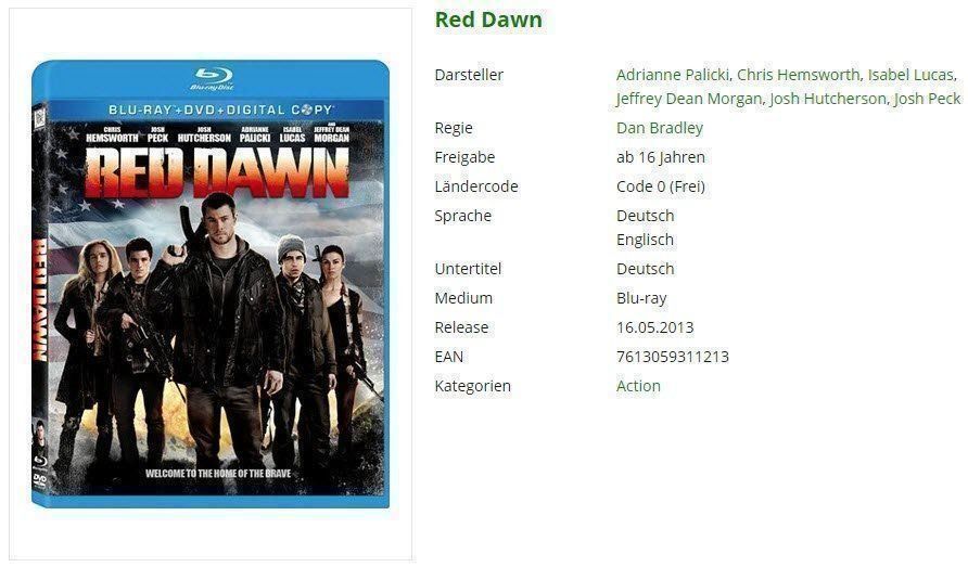 Tutti i DVDs: Red Dawn (Blu-Ray) – Usato da Buchrain venduto da Sssschaller