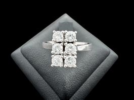 Brillanten 0.61ct Ring 18k Weissgold KURZ Grösse 52 *S2471