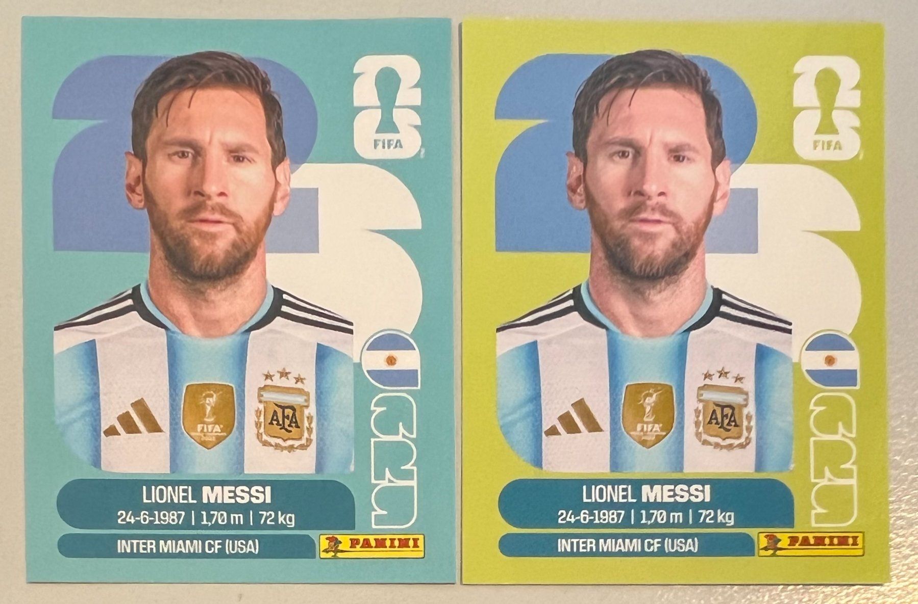 Panini Carte collezionabili: Panini WM 2026 2 Messi Sticker – Nuovo (secondo la descrizione) da Strengelbach venduto da Herpy