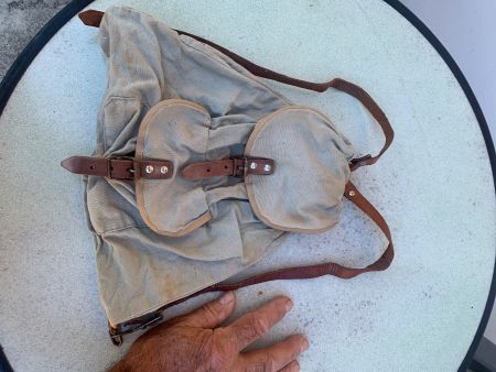 Sac à dos toile et cuir vintage, avec sangles réglables