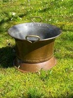 Vintage Copper Planter Pot with Handles - Rustic Charm