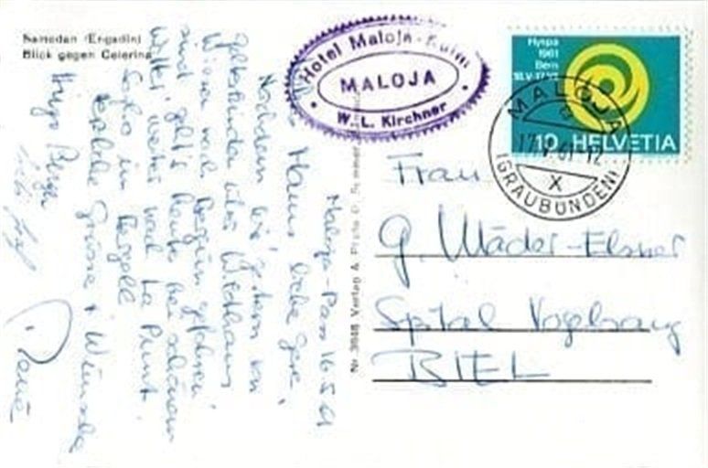 Cartoline postali: Samaden, Blick gegen Celerina – Usato da Ottikon b.Kemptth. venduto da Neptun1974 1