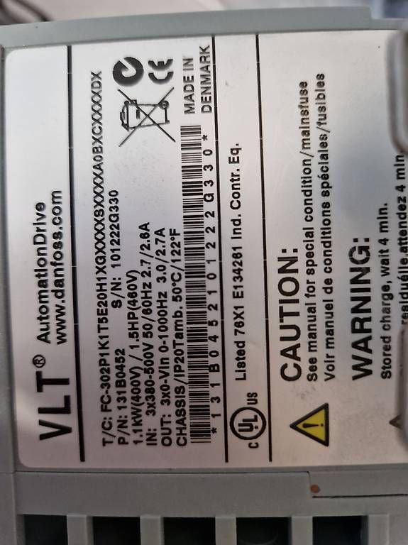 Danfoss Convertitori: DANFOSS FC302 1.1kW – Usato da Bülach venduto da Myflomi 2