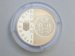 🌔 ⚜️ Gold 31.1g .999 Romania Rare 1500 mintage. Certificate