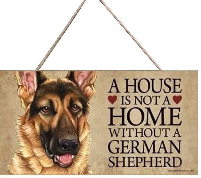 Schilder: SCHILD SCHÄFERHUND MIT TEXT AUS HOLZ NEU – Neu und originalverpackt aus Bad Ragaz von Schtupsi