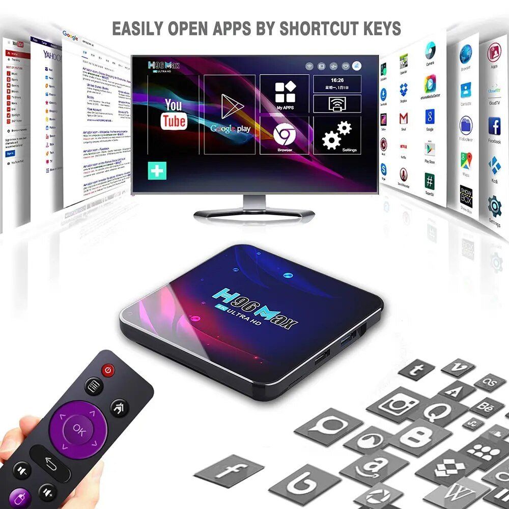 Sistemi audio & multimediali: Smart-TV-Box Android 11 RAM 4GB Rockchip 4k google 3D – Nuovo e nell'imballaggio originale da Genève venduto da Top-Trend 2