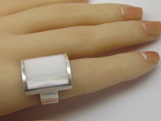 Anelli: Vintage Ring Silber 925 Perlmutt Gr. 59 – Usato da Ermatingen venduto da Decovin 6