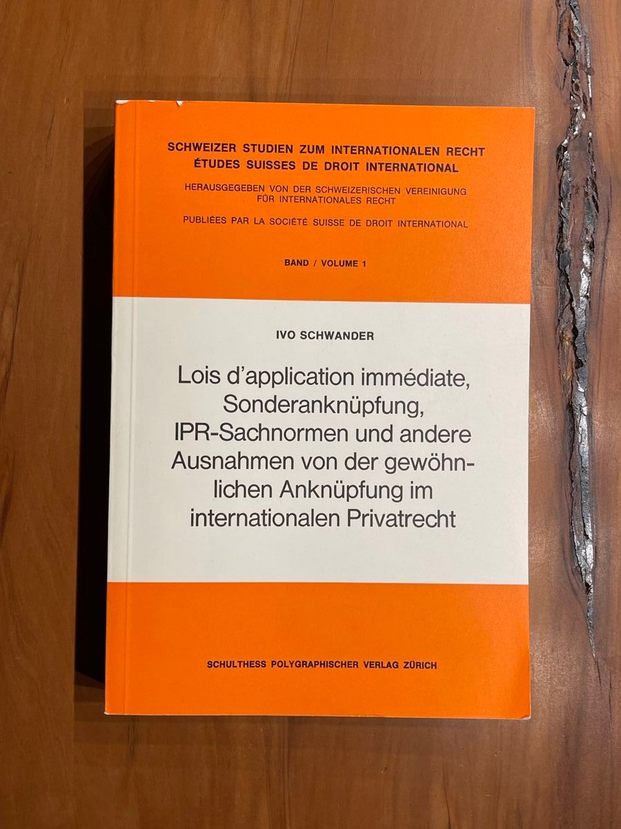 Libri: Lois d‘application immédiate (Dissertation Ivo Schwander) – Nuovo e nell'imballaggio originale da Volketswil venduto da doughboy