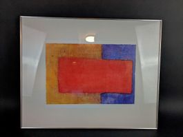 Abstraktes Kunstbild im Alurahmen hinter Glas