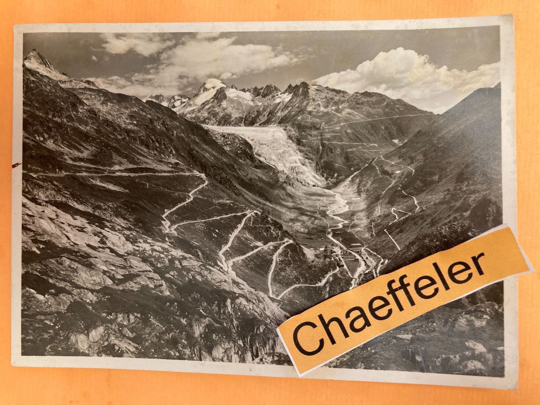 Ansichtskarten: Rhonegletscher mit Furka- u. Grimselstr. – Gebraucht aus Zürich von Chaeffeler