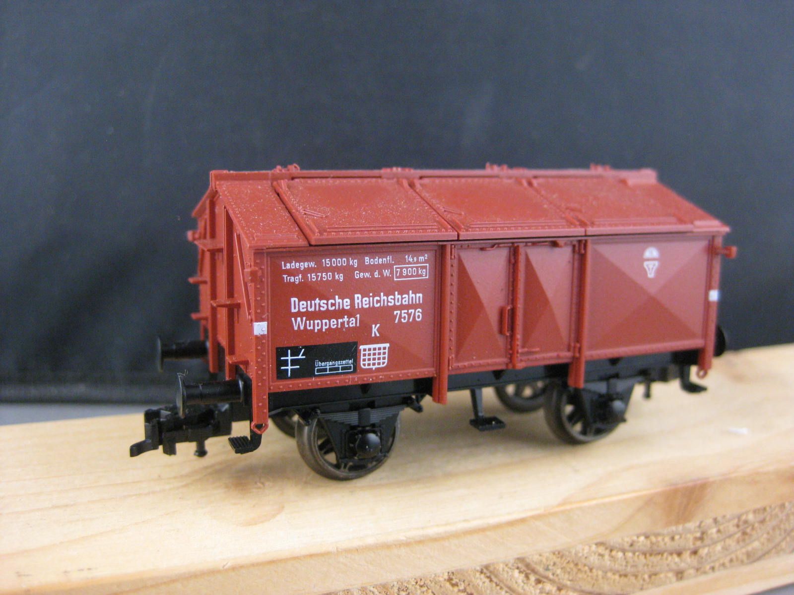 Fleischmann Modellini di ferrovie: Fleischmann 5213 DRG Klappdeckelwagen – Nuovo (secondo la descrizione) da Malters venduto da Marosko