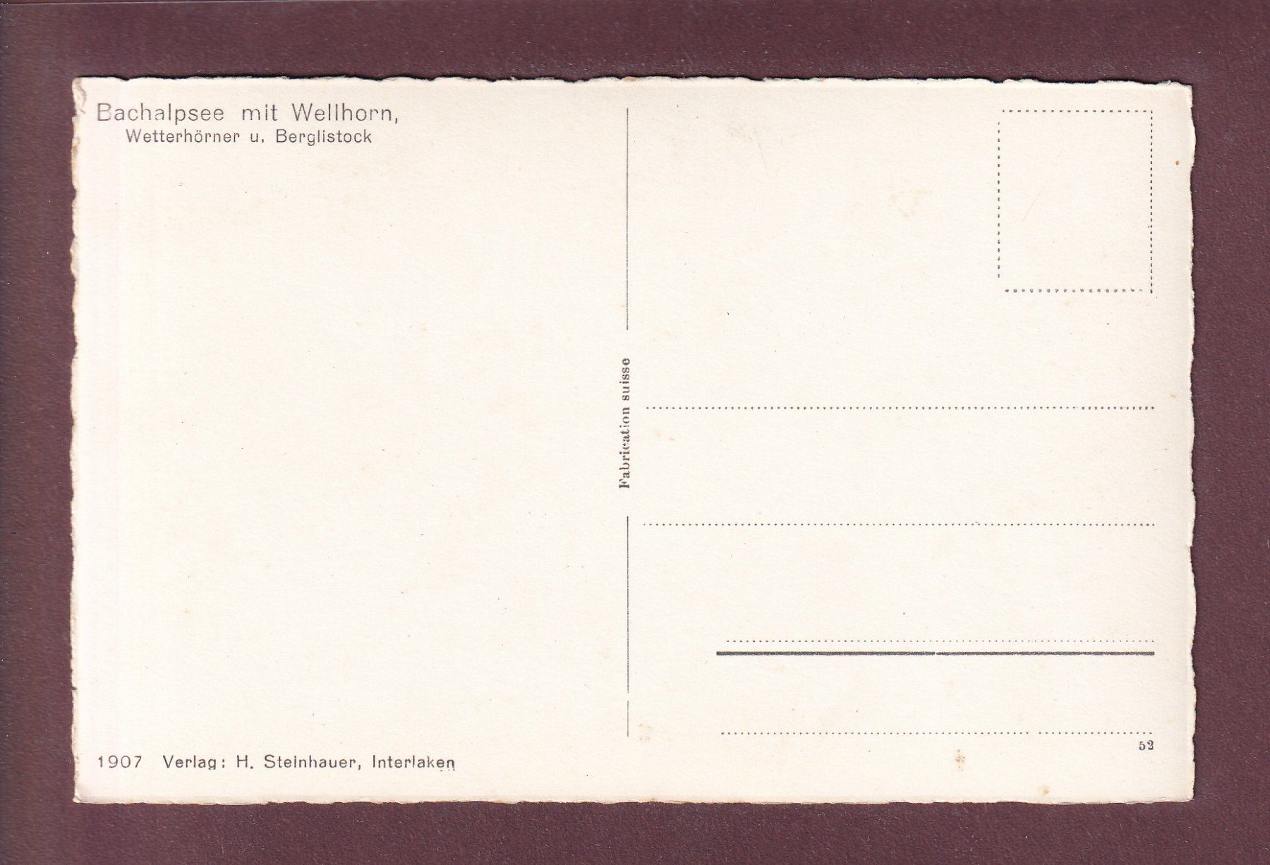 Cartoline postali: BACHALPSEE - Wellhorn – Usato da Pully venduto da nicecards 1