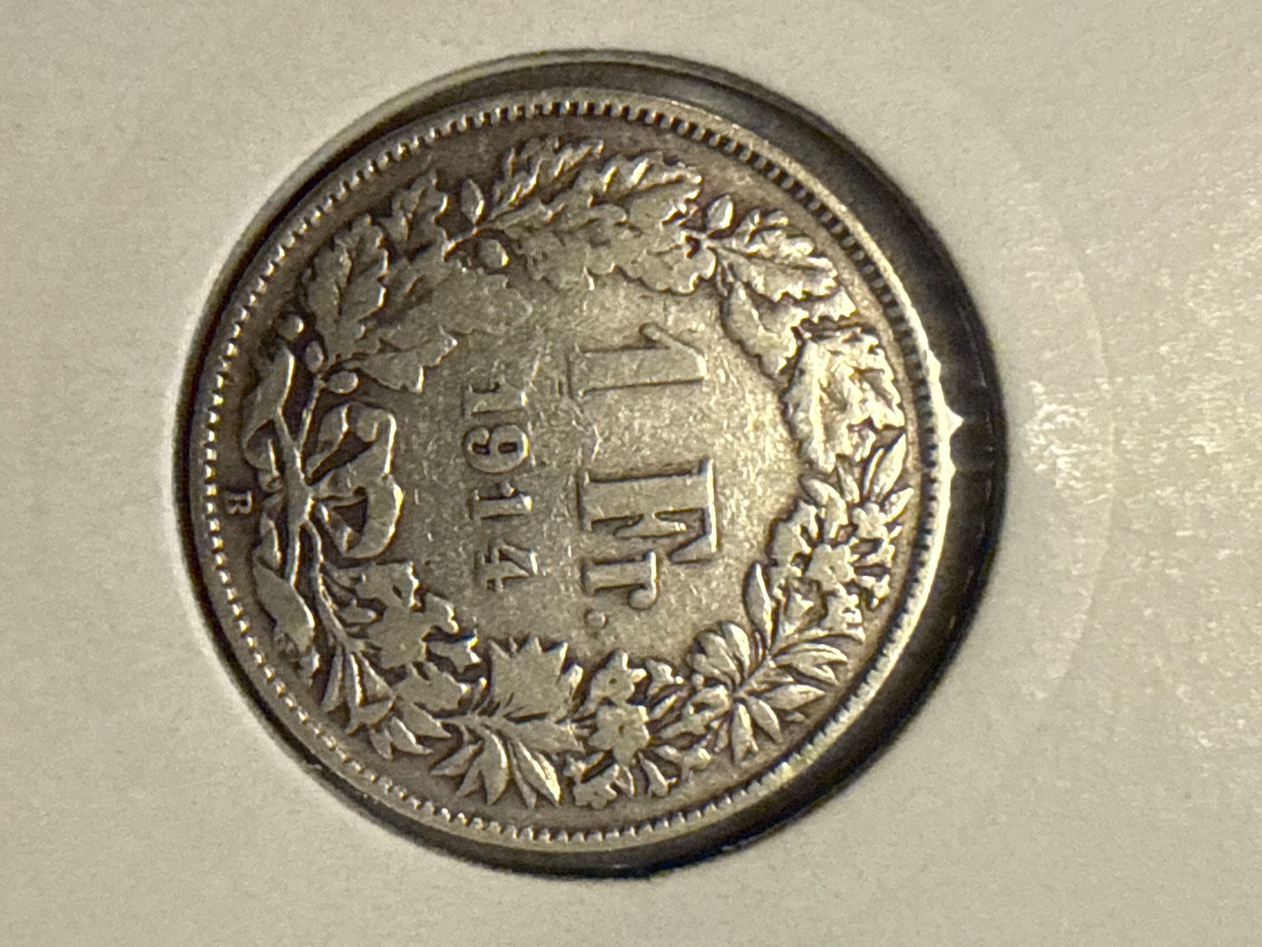 Tutti le monete: Swiss 1 franc 1914 Silver Coin – Usato da Pully venduto da ta571 1