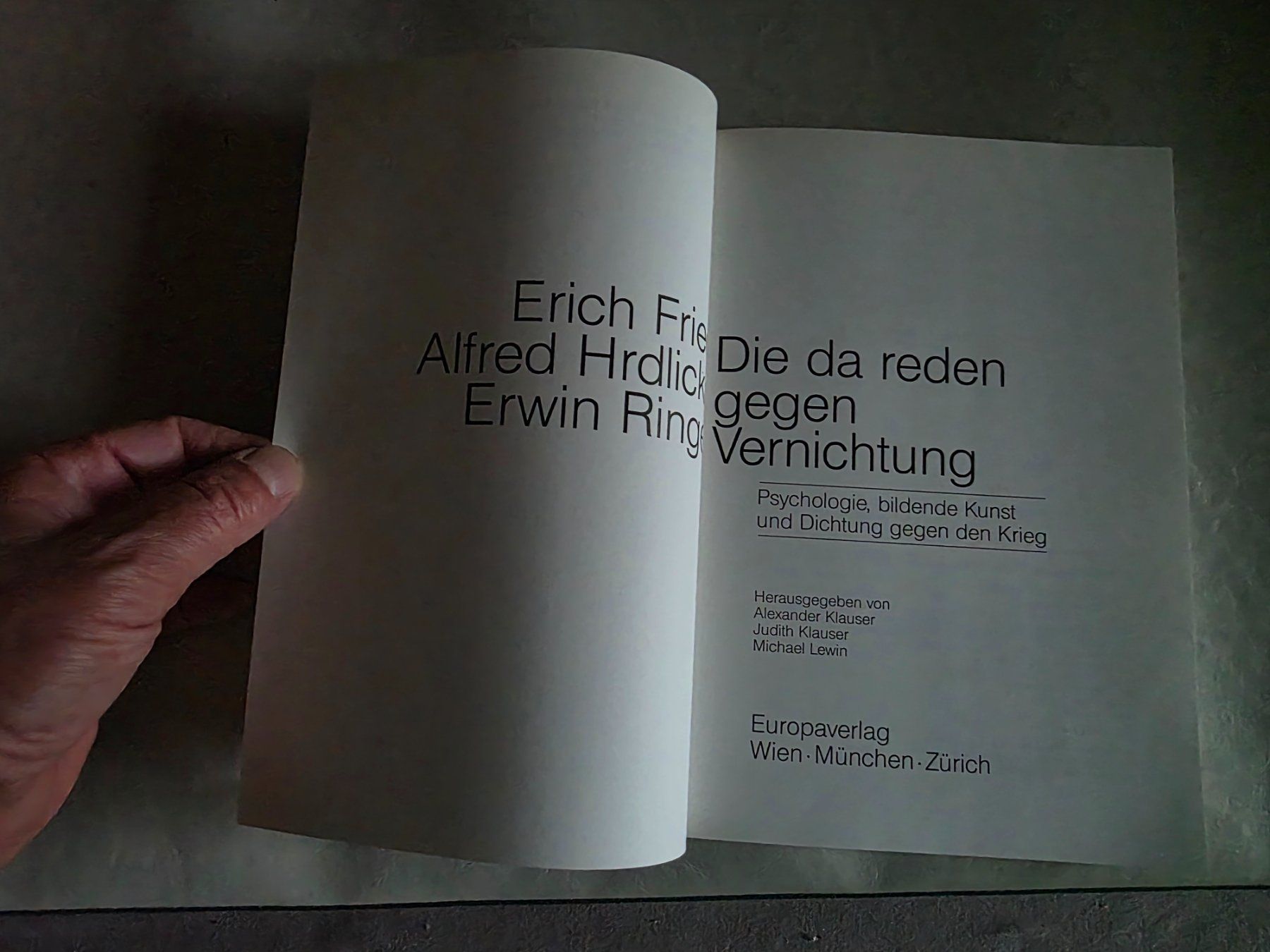 Libri: Fried, Hrdlicka, Ringel - Die da reden gegen Vernichtung – Usato da Walterswil BE venduto da Lonitti 1