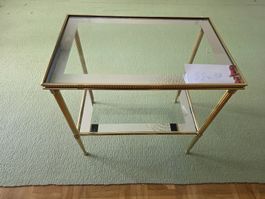 Couchtisch Glas Messing 52x34 cm