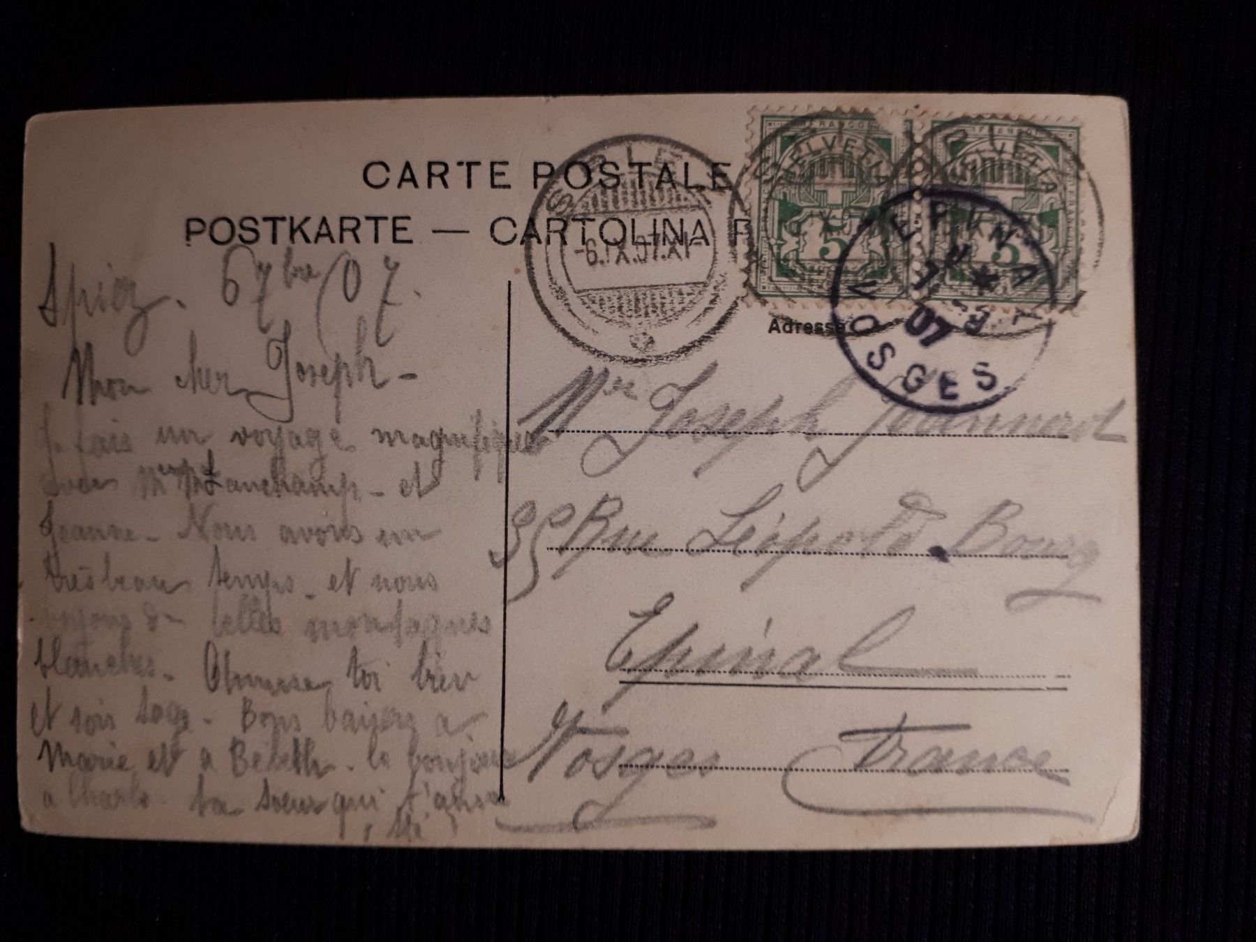 Cartes postales: SPIEZ 1907 – D'occasion à Ponto Valentino par giorgia06 1