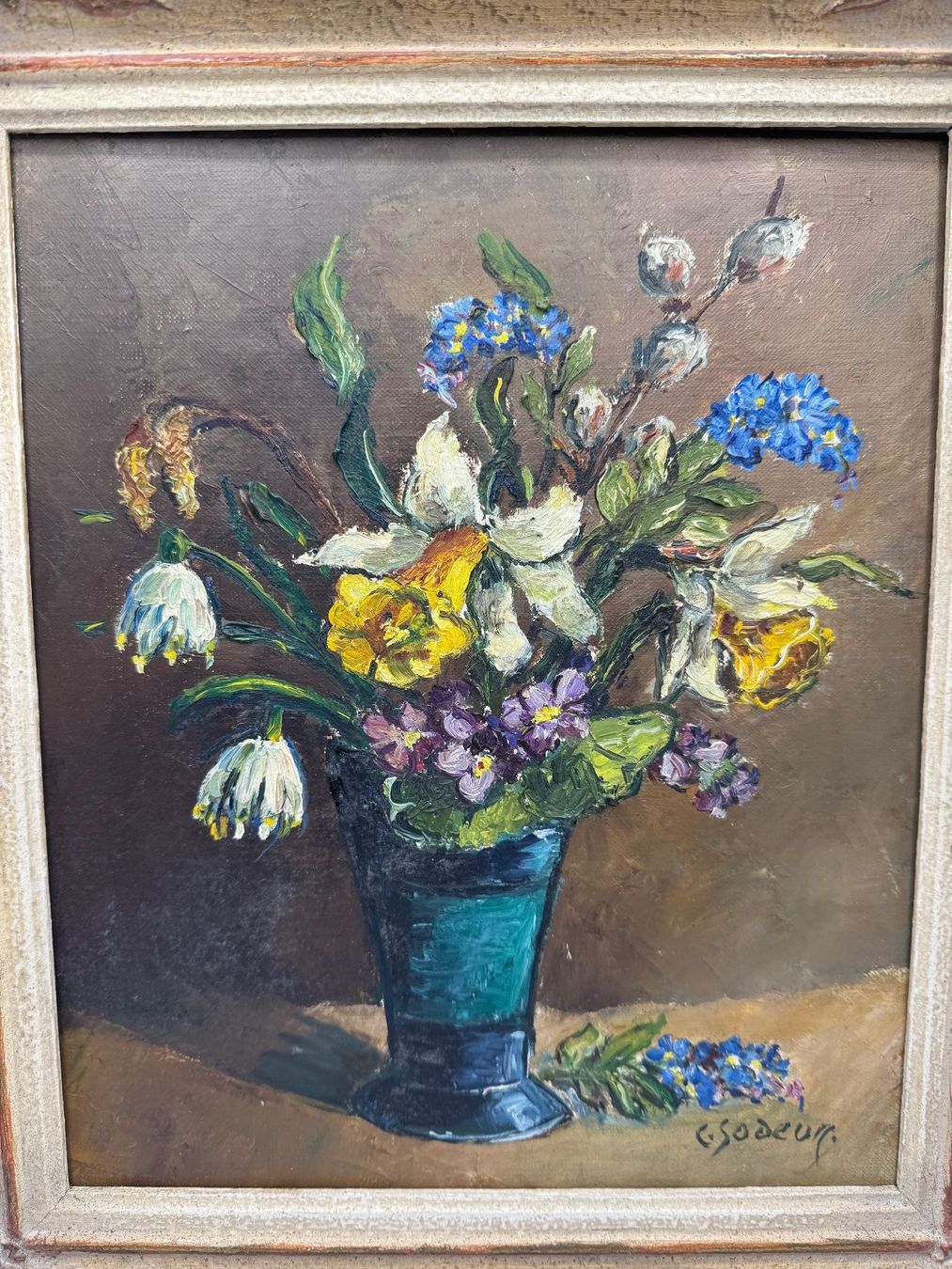 Gemälde: Blumenstillleben Ölgemälde, signiert C. SODEUR – Gebraucht aus Sachseln von BONATI01 1