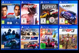 PS4 Spiele Paket – 8 Rennspiele – guter Zustand  