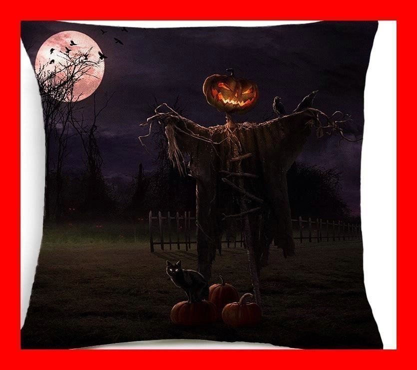 2 Stück Halloween Kissenbezüge 45x45cm - Geister Deko Kissen Für Herbstdeko