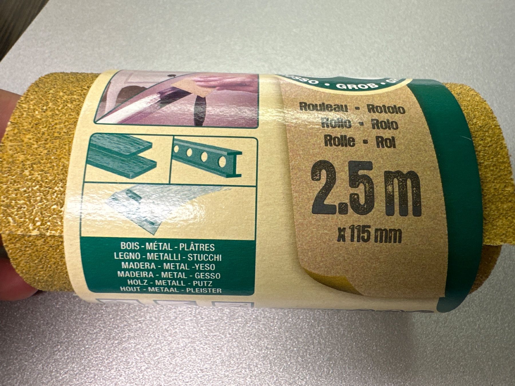 Smerigliatrici & Lucidatrici: neues Schleifpapier P60, 2.5mx115mm – Nuovo e nell'imballaggio originale da Necker venduto da liq24 1